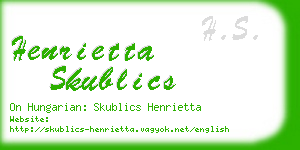henrietta skublics business card